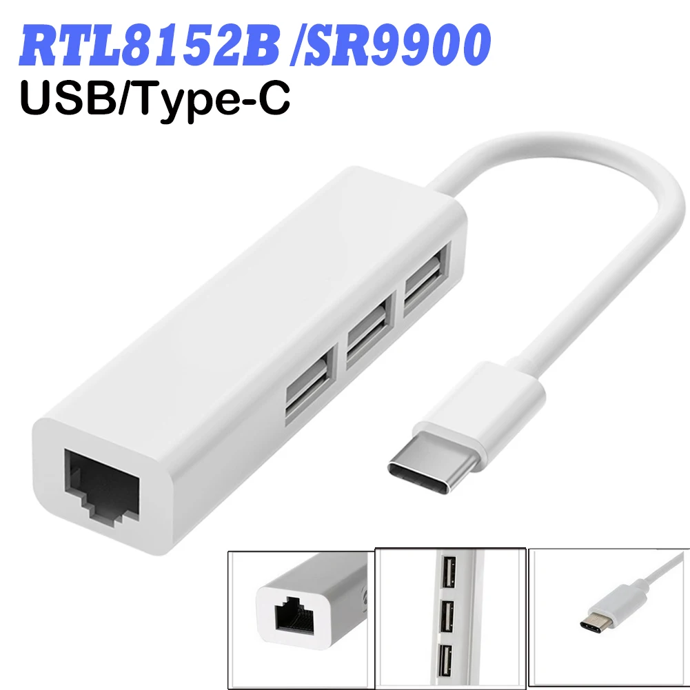 محول USB نوع C إيثرنت ، بطاقة شبكة 4 منافذ ، كابل الإنترنت ، سطح المكتب ، الكمبيوتر ، الكمبيوتر ، RJ45 ، 10GBit ، s Lan ، 4 في 1