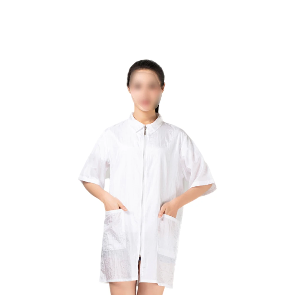 

Hair Dye Clothes White Xl Simple Durable Nylon Material Soft Waterproof Short Sleeve Work Clothes for Man Woman Hair Treatment