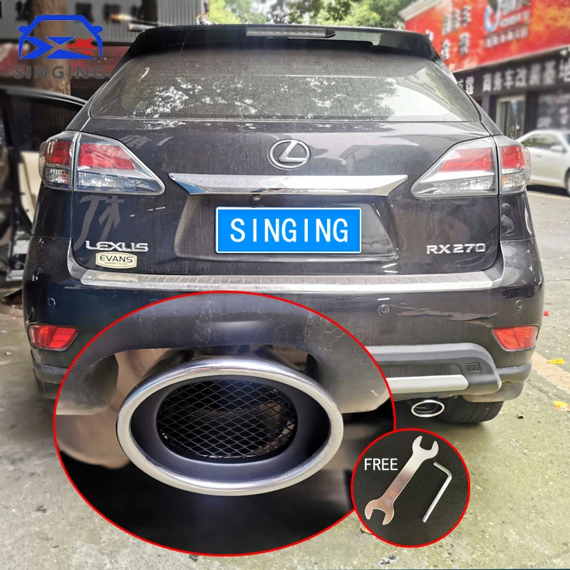 exhaust muffler Car Styling Stainless Steel Rear Tail Throat Pipe Tip accessories parts For lexus rx270