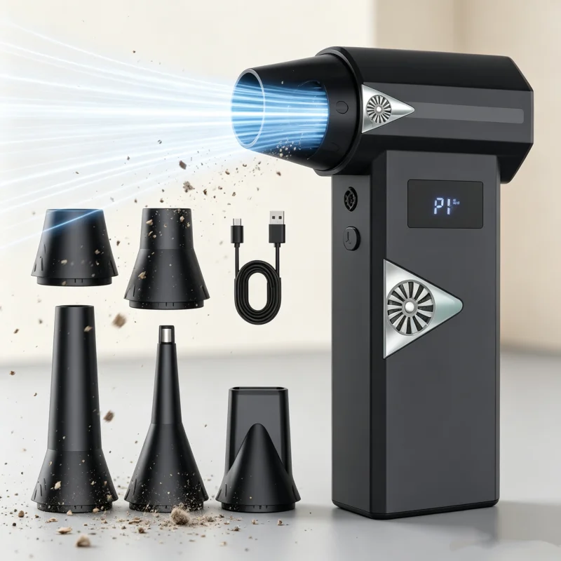Multifunctional Portable Air Blower Powerful Wind Adjustable Speed Dust Snow Ash Blower Outdoor Fire Igniter Mini Handheld Elect