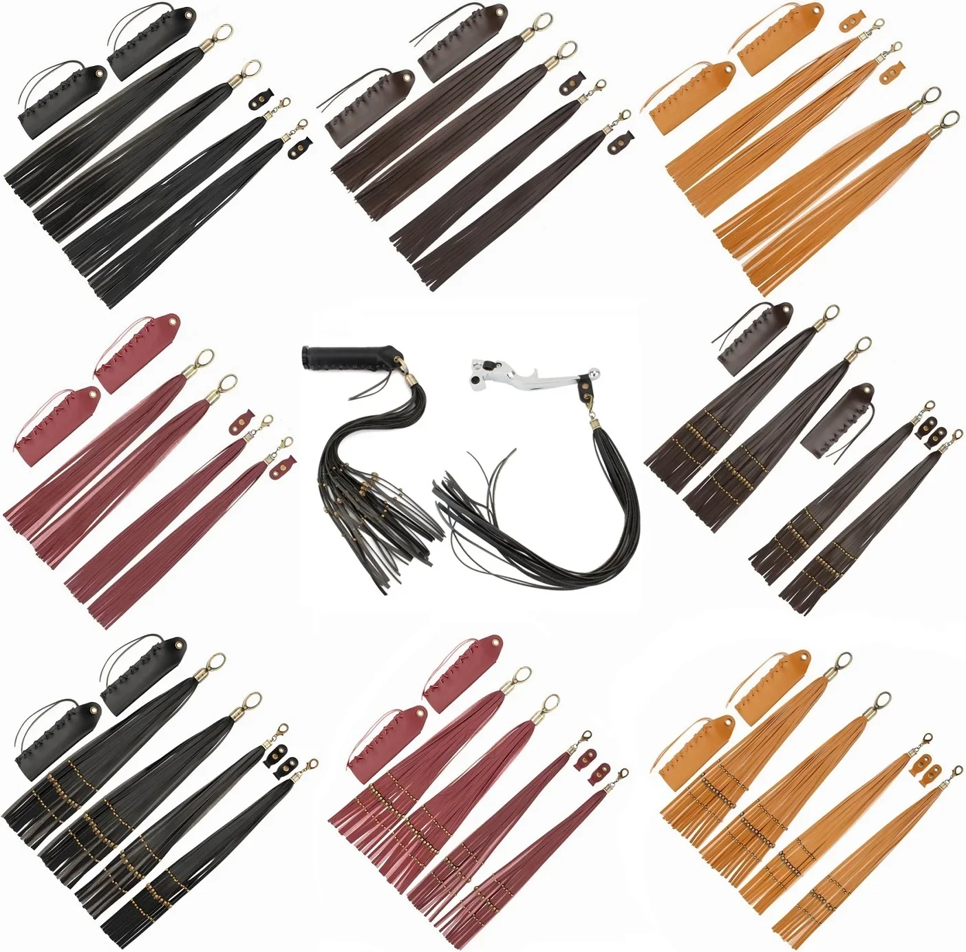 Rivet Motorcycle Universal 22/25mm Handlebar Grips Covers Brake Clutch Lever Tassel For Harley Suzuki Yamaha Honda Indian
