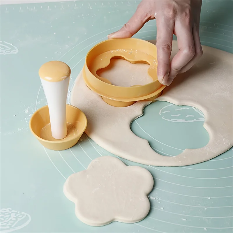 2pcs/Set Double Sided Pastry Cutter and Tart Tamper Set - Manual Mini Pastry Baking Tools for Perfect Tarts and Pastries