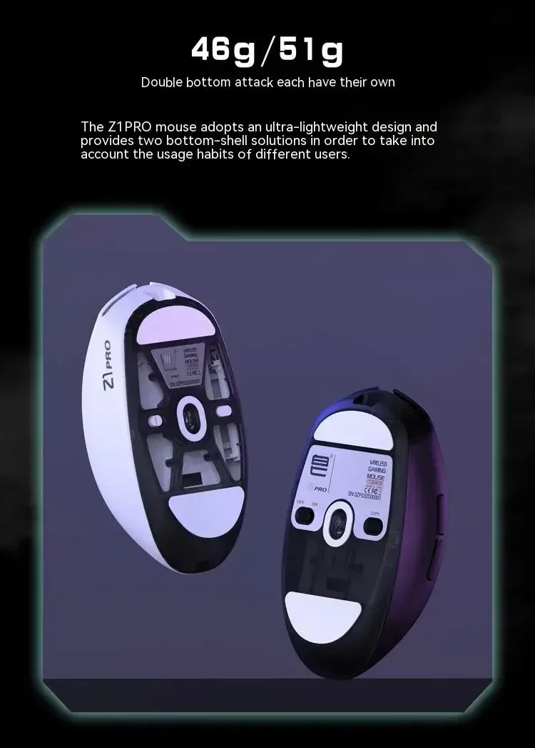 Zaopin Z1 Pro Z1 Pro Max Wireless Mouse Dual Mode Paw3395 Nordic Chip Gaming Mouse Lightweight PC Gamer Accessories Custom Gift