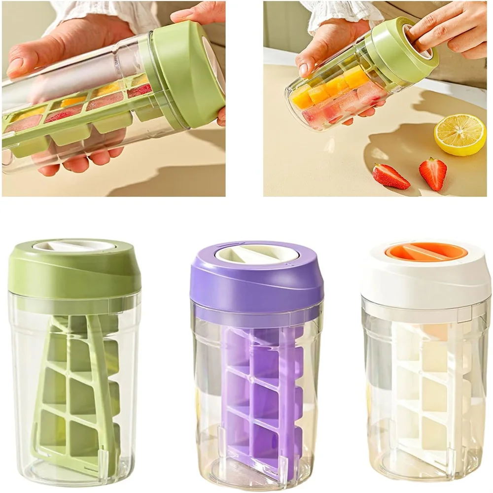 2-in-1 Ice Bottle, 8-Cell Portable Ice Machine, Kettle, , Cooling Cup, Outdoor Fitness Drink Tool