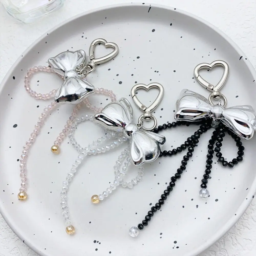 Lovely Bowknot Bowknot Keychain Heart Alloy Bag Pendant Keyring