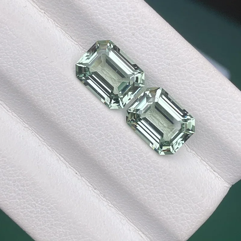 Pirmiana Lab Grown Green Spinel Emerald Cut Loose Gemstone for DIY Jewelry Making