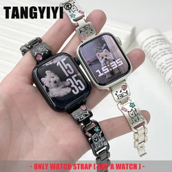Luxury Cute Dog Colored Rhinestone Strap For Apple Watch Band S11/10/9/8/7/SE/Ultra 3 IWatch 49/46/45/44/42/41/40/38mm Bracelet