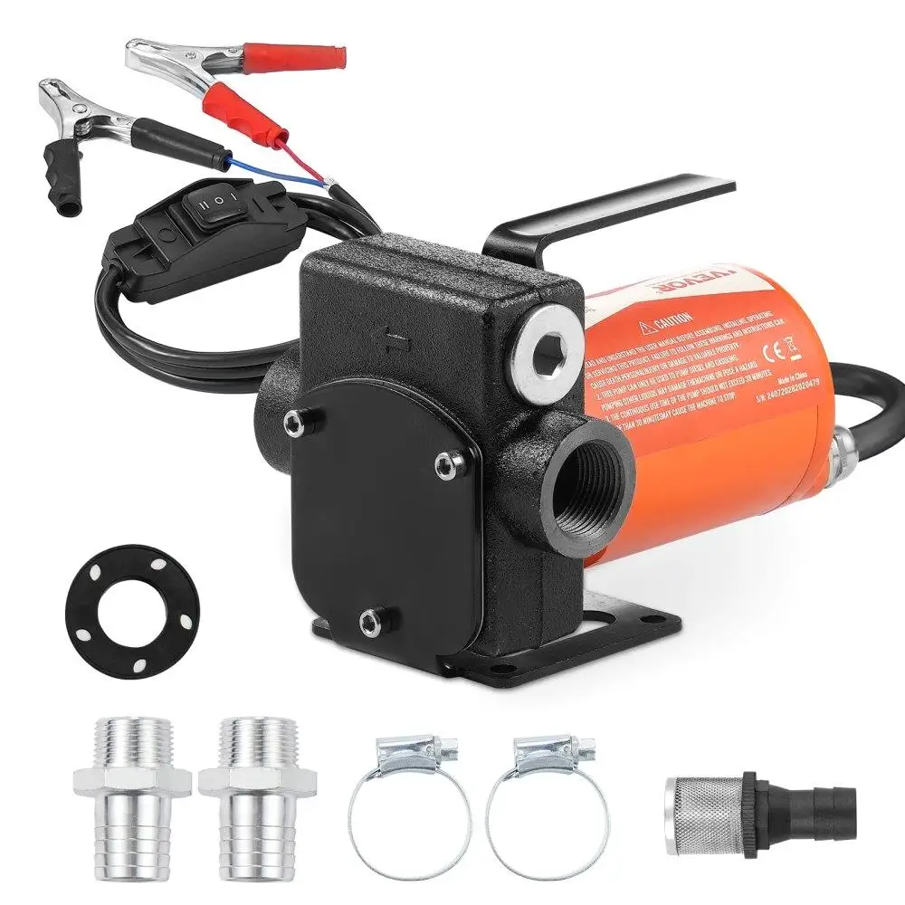 

Transfer Pump 12V 5 GPM 1/10 HP Diesel Pump with Auto Nozzle
