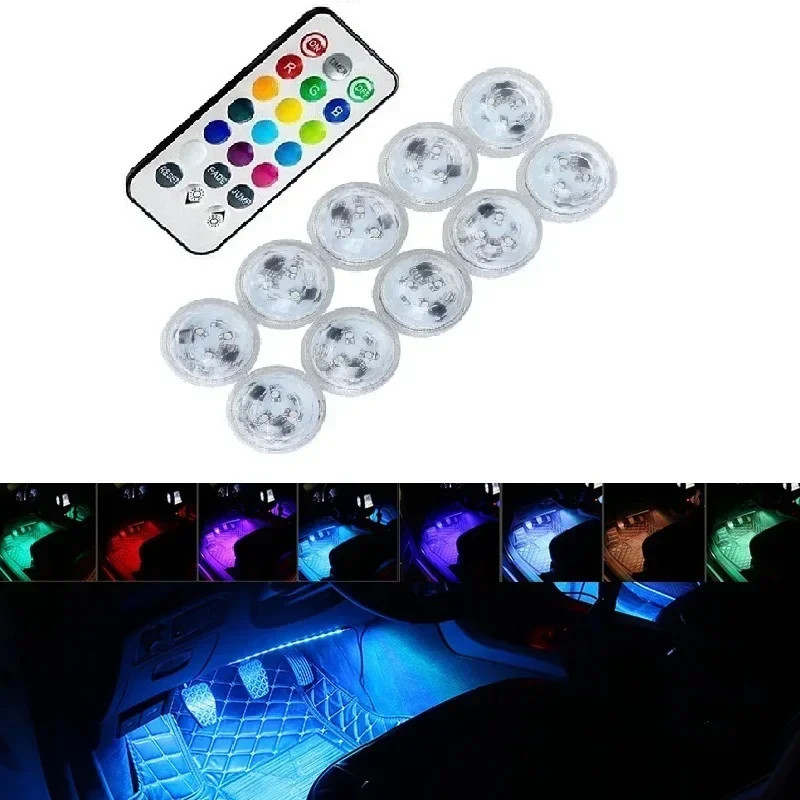 Auto LED RGB wewnętrzna atmosfera pasek dekoracja świetlna lampka z bezprzewodowym pilotem USB sterowanie muzyką wiele trybów do samochodu