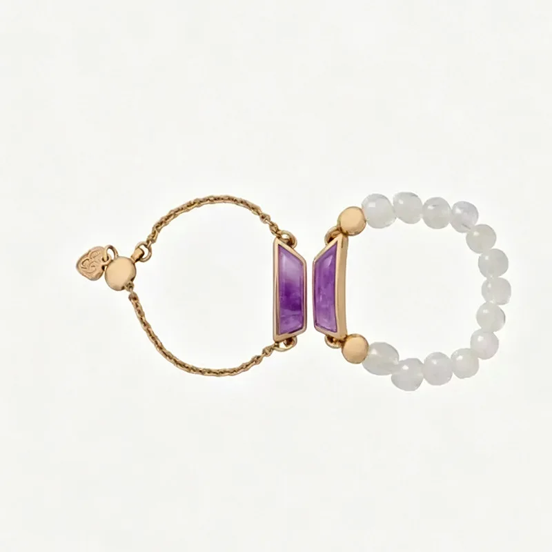 Trendy Beaded Chain Ring for Women Elegant Exclusive Peripheral Rings Bracelet Korean Team Support Fan Souvenir Gifts
