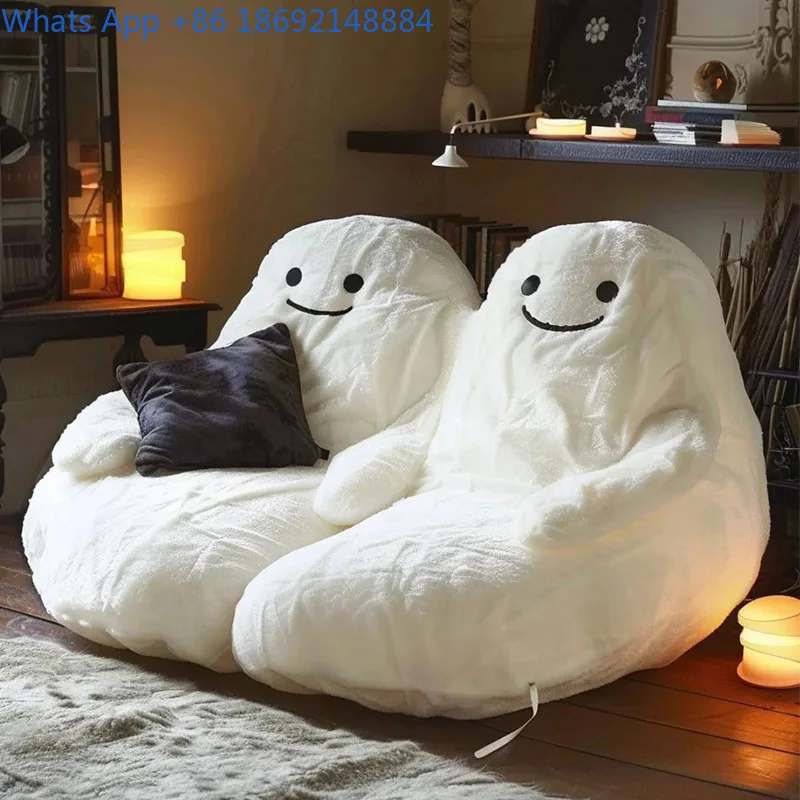 Castle Ghost Cream Style Lazy Sofa Bedroom Living Room Leisure Single Sofa Reclining Sleeping Single Chair