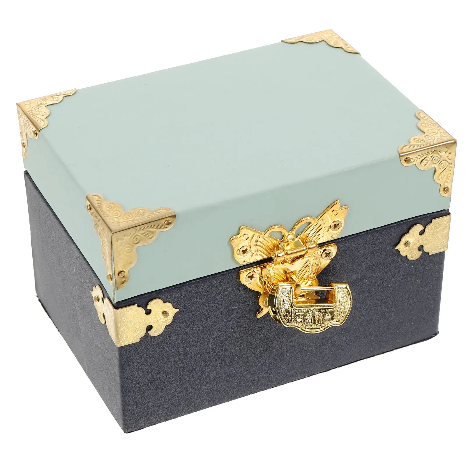 

Wooden Jewelry Box Chinese Style PU Storage Decorative Jewelry Organizer Chest for Necklace Bracelet Earring Holder Vintage Home