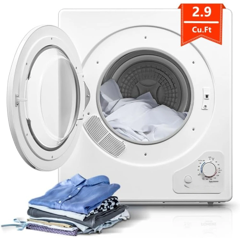 Sèche-linge avec cuve intérieure en acier inoxydable, sèche-linge 2.9 pi cu, sèche-linge électrique, sèche-linge compact avec 5 modes