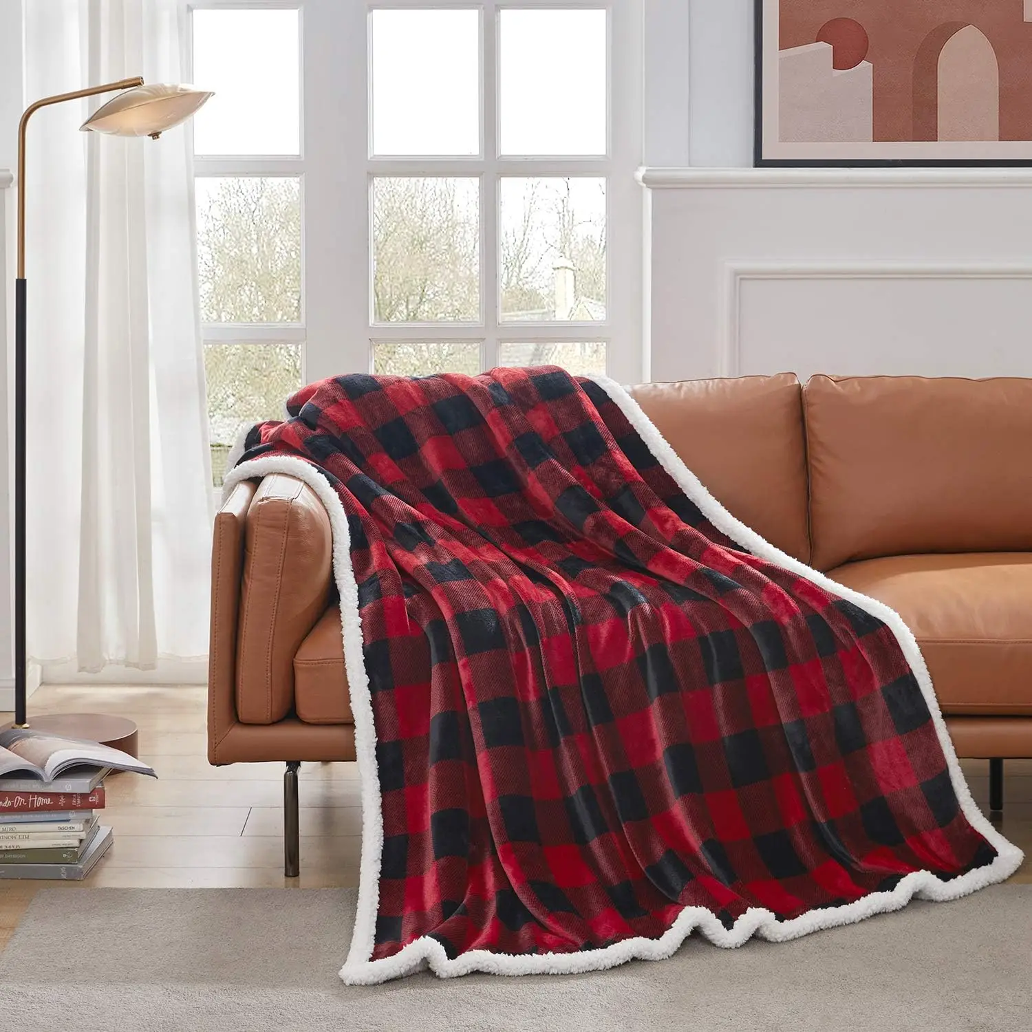 Imagem -02 - Sherpa Vermelho e Preto Buffalo Plaid Christmas Throw Cobertor Macio Cobertor Aconchegante Cobertor de Microfibra Plush Fleece para Sofá-cama e Sofá