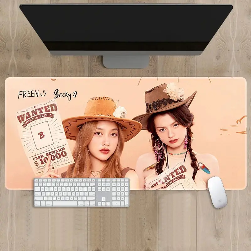Freen&Becky Co branded Mouse Pad Pink Theory Large Computer Desk Pad Mouse Pad Lock Edge Girl