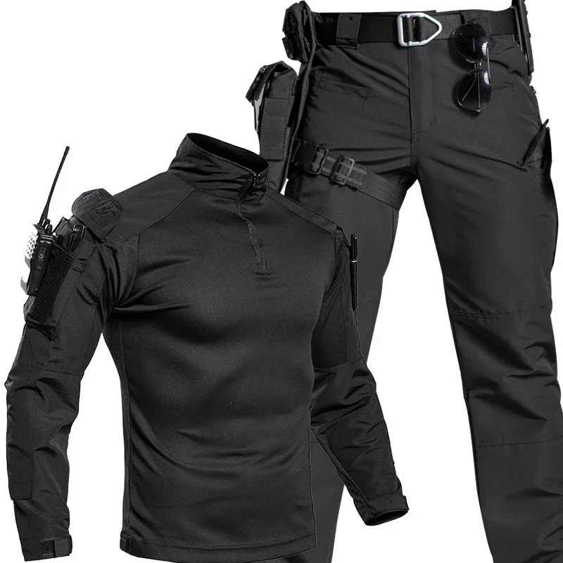 2026 Herren US Militär Tarnanzug Froschanzug Langarm Taktisches Zweiteiler-Set Schnelltrocknend Atmungsaktiv Outdoor-Training Kampfuniform Großhandel – Detail 6
