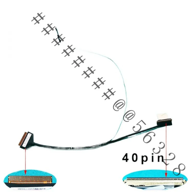 SAA+New 40PIN EDP LCD Screen Video Flex Ribbon Cable PN:K1N-3040166-H39 For MSI Prestige 15 P15 MS-16S3 Notebook Display Replace