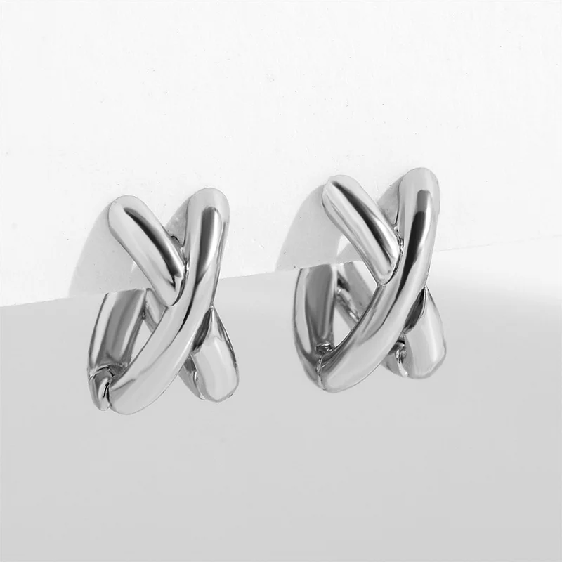 Vintage CC Design Ohrstecker für Frauen Koreanische Mode X Kreuz Zirkon Ohrring Verlobung Schmuck Geschenke Großhandel