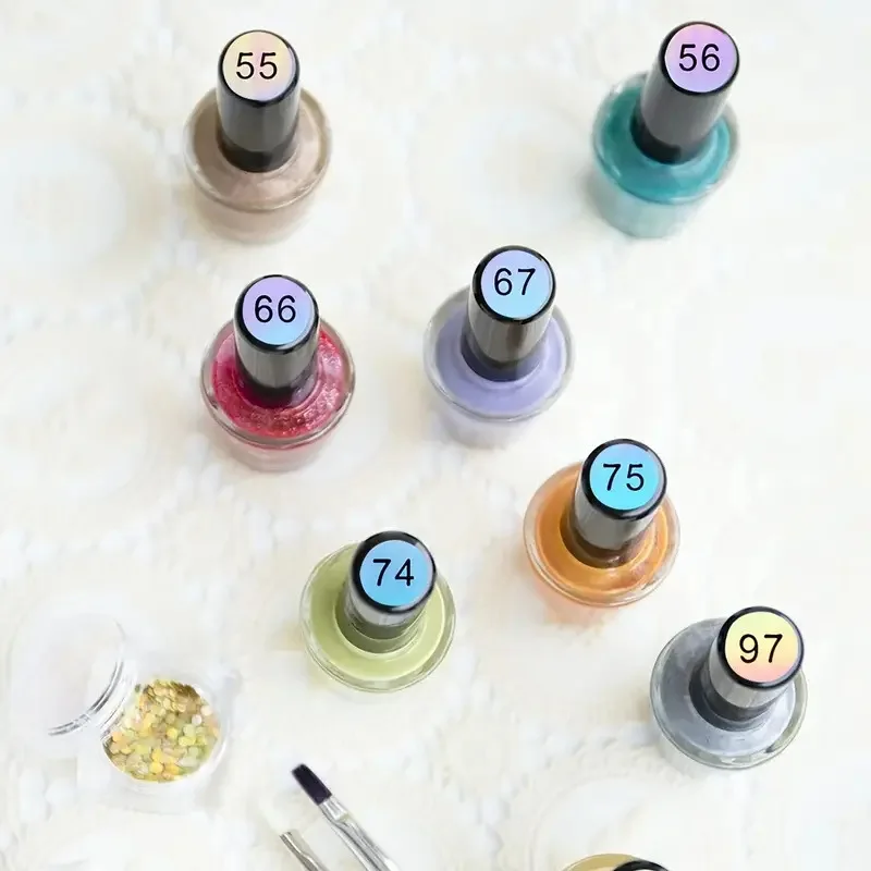 5 pezzi di smalto per unghie in gel numero etichetta adesiva vernice colorata bottiglia di colla rossetto punte per unghie display segno numerazione strumento per manicure