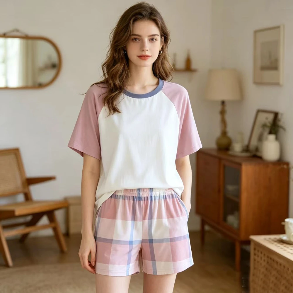 

Soft Modal Nightwear Woman Pajamas Summer Short Sleeve Sleepwear Women's Suit Set Nighty New Loose 2 Pieces Pyjama Pijama