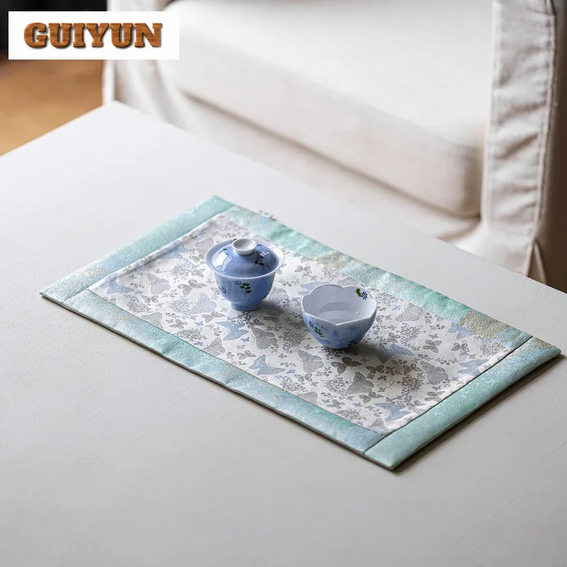 المطرزة فراشة طاولة شاي الحصير بوتيك شرب كوستر المنزلية عشاء مفرش طاولة حصيرة درينكوير اكسسوارات الحلي #2