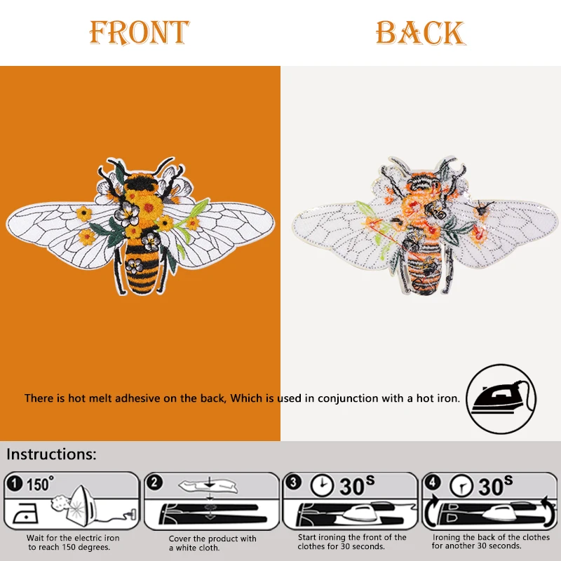 1 قطعة النحل المطرزة التصحيح الحديد على لطيف الحيوان تحفيز المعنويات شارة DIY بها بنفسك هدية للملابس قبعة حقيبة سترة قبعة سائق الشاحنة