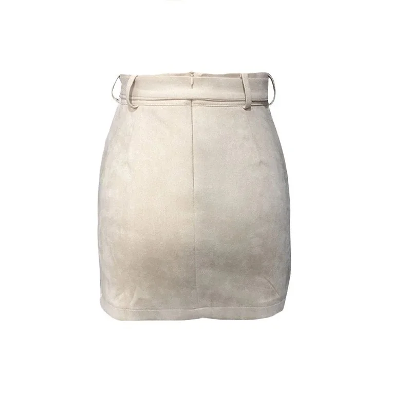 Moda OL fasciatura con cintura gonna a matita incrociata solida estate primavera donna Sexy a vita alta aderente minigonne vestiti High Street