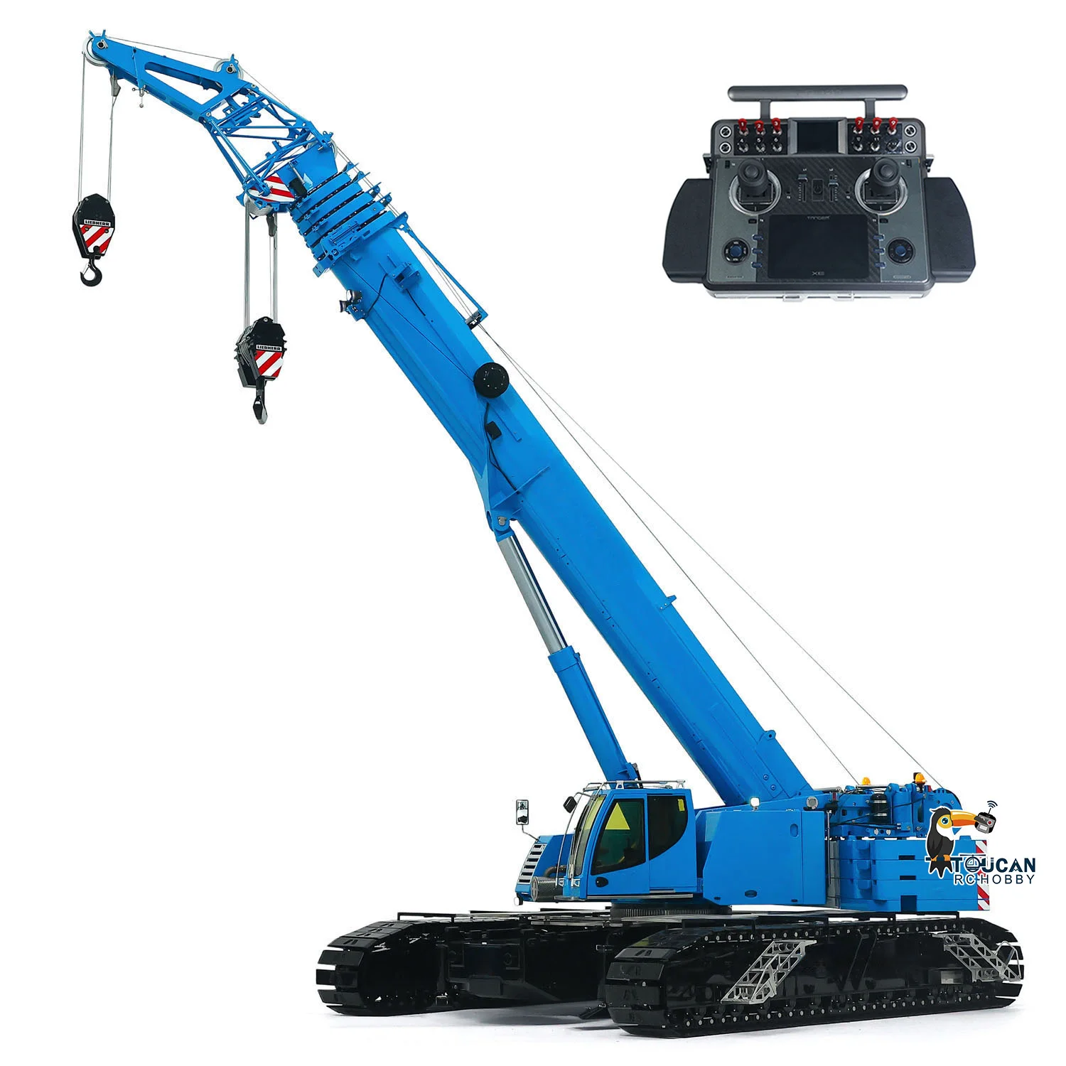 Eyewhale 1/14 Metal Remote Control Hydraulic Telescopic Crawler Crane Truck 10-way Valves RC Hoist Model Frsky Radio 5D Joystick