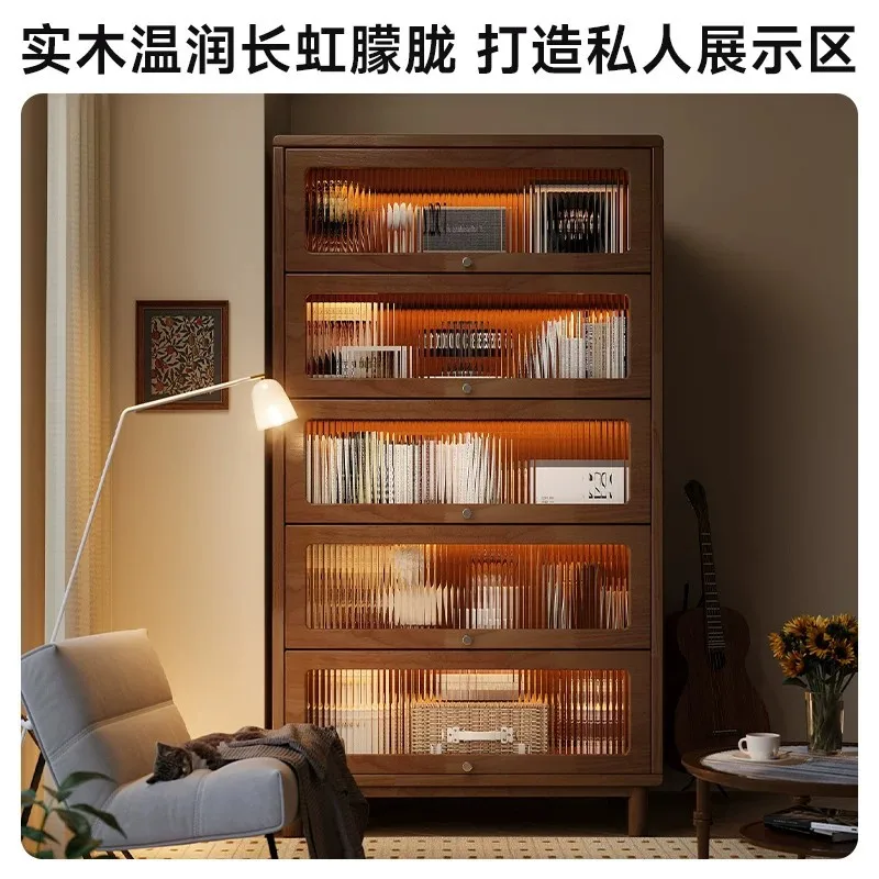 Strictly select Bogu frame, solid wood cabinet, shelf, tea set storage, living room display, Duobao Pavilion integrated dust-pro