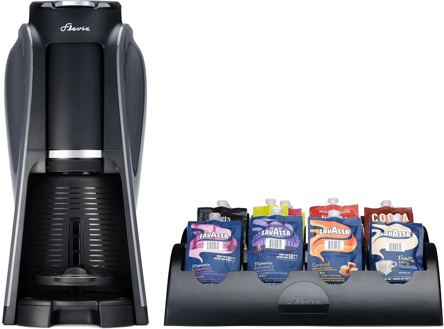 Coffee & Beverage Brewer Bundle with 84 Freshpacks and 1 Merchandiser - Brews Coffee, Lattes, Tea, and Other Hot or Iced Beverag