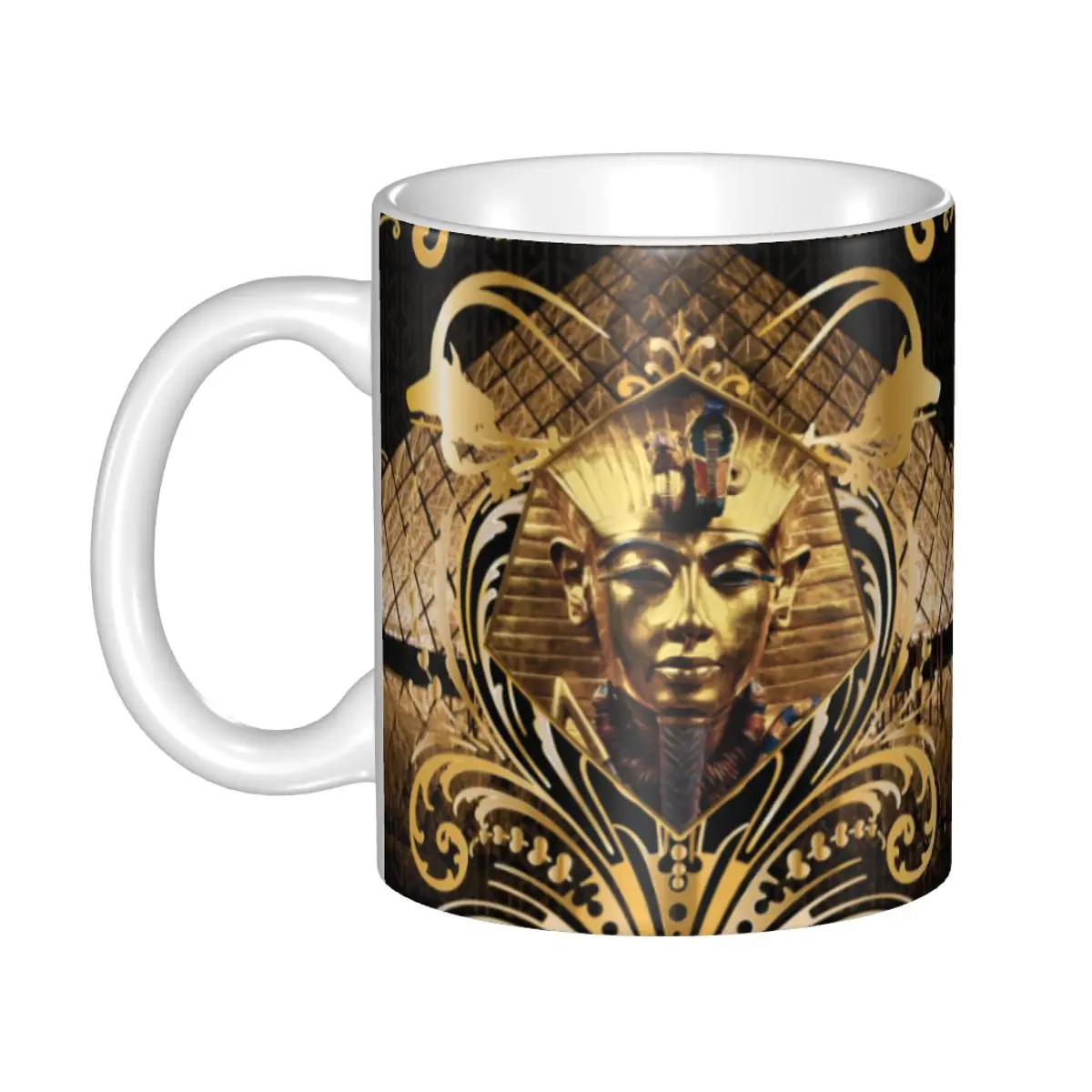 Customized Egyptian Hieroglyphs And Deities God Mug DIY Ancient Egypt Pharaoh Ceramic Milk Tea Coffee Cup