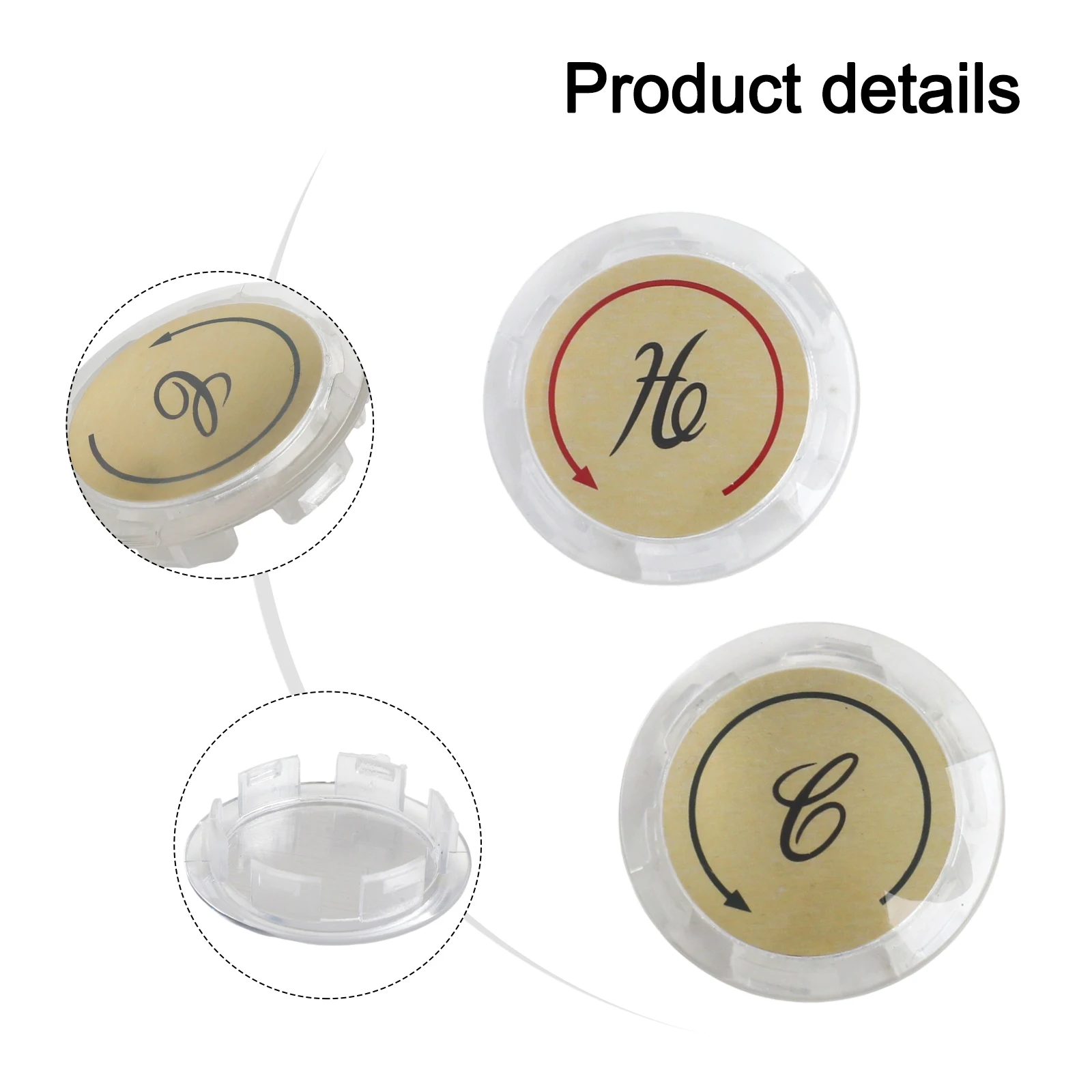 Replacement Faucet Index Buttons 8 Pieces with Clear Hot and Cold Indicators for Standard Double Handle Faucets