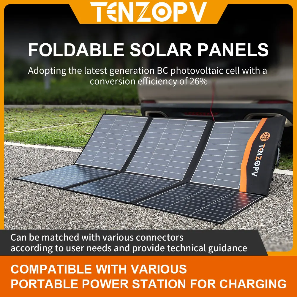 TENZOPV 600W 500W 400W Lightweight Portable Solar Panel, Foldable Solar Panel for Outdoor Activities, IP67 Waterproof for RV