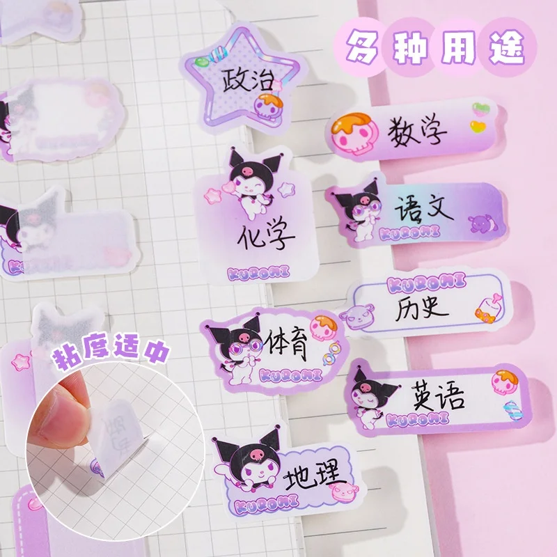 24pcs/lot Sanrio Kuromi Melody Name Stickers Cute Waterproof Scrapbook DIY Diary Decorative Sticker Album Stick Label Stationery