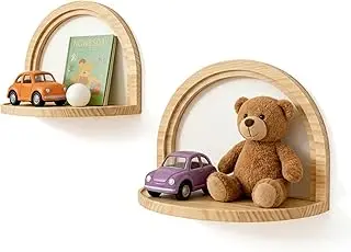 Wooden Arch Shelf with Guardrail, Flat Organizer Rack