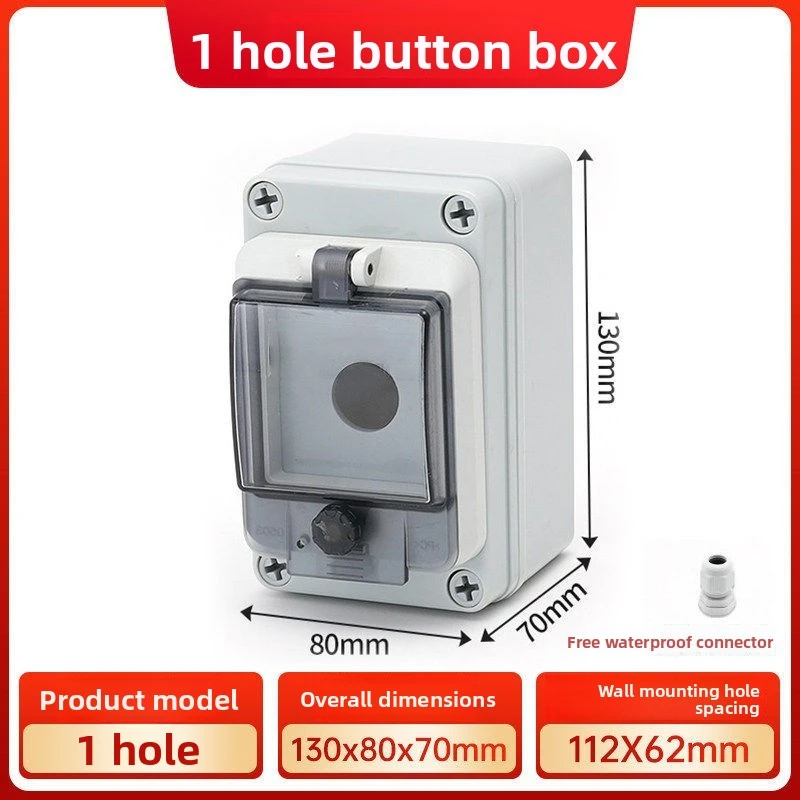 Outdoor Waterproof Push Button Control Station, IP67 Emergency Stop & Start Switch Box With Momentary Reset Function