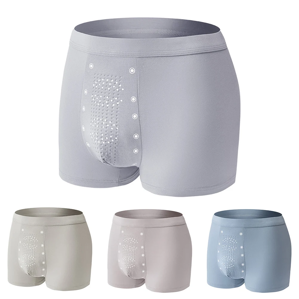 

Solid Color Men's Graphene Boxer Shorts Traceless Underwear for Sports and Home Wear in Silver Green Blue Gray