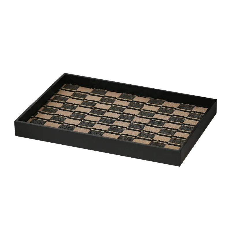 High-end leather tray entry entrance model room B & B living room aromatherapy desktop key storage box ornament