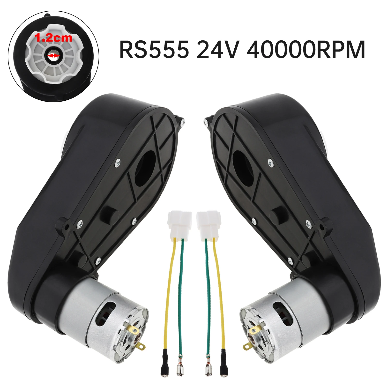 2Pcs RS550/555 Kids Ride On Toys Car Motors Gearbox 6/12/24V Car Wheels Gearbox High Speed DC Motor Tools for Remote Control Car