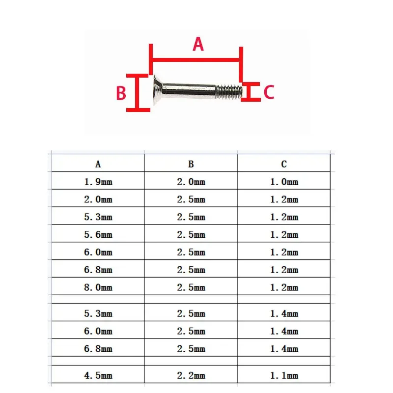 2/5pcs Watch Bezel Screws For Hublot Bigbang Classic Series Stainless Steel Screw H-Shaped U-Shaped Screws Watch Repair Parts Af