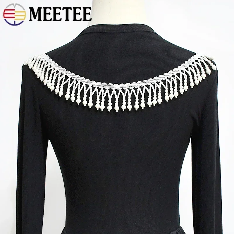 

1/2Yards Pearl Beaded Tassel Fringe Trim Lace Fringes for Sewing Curtains Dress Decor Tassels Trimmings DIY Crafts Accessories