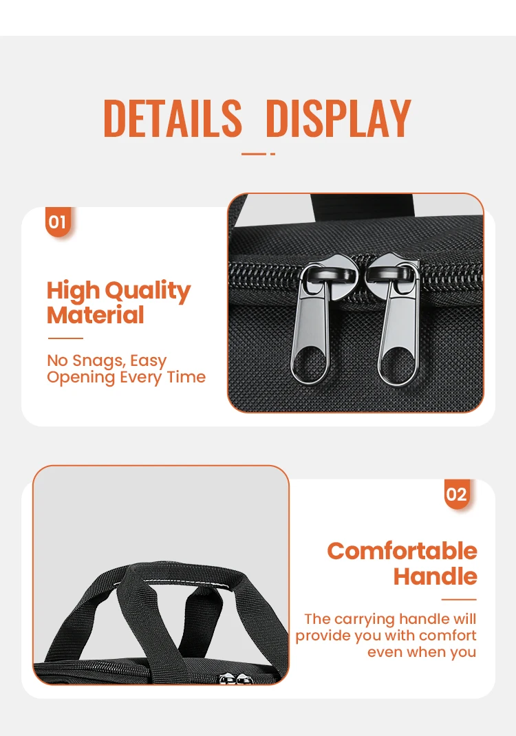 12-Zoll-Werkzeugtasche aus strapazierfähigem Oxford-Gewebe mit mehreren Taschen für Heimreparaturen, Heimwerker, Elektriker, Baustellen – Detail 7