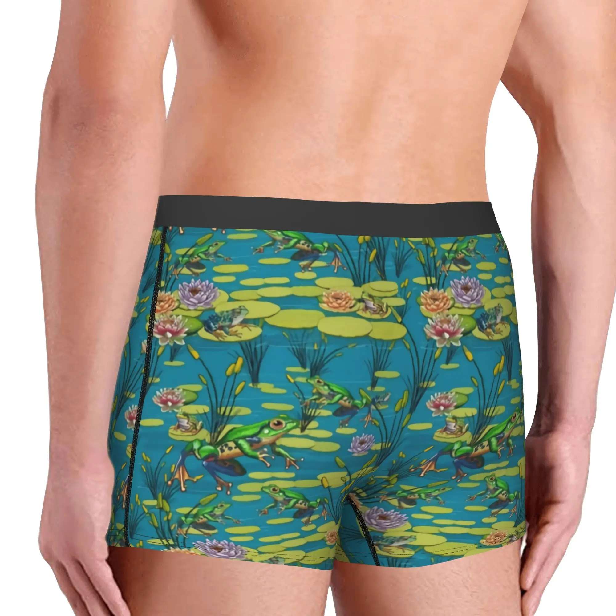 Frog Contest On The Lily Pads Boxers Shorts Mens Animal Lover   Briefs Underwear Cool Underpants