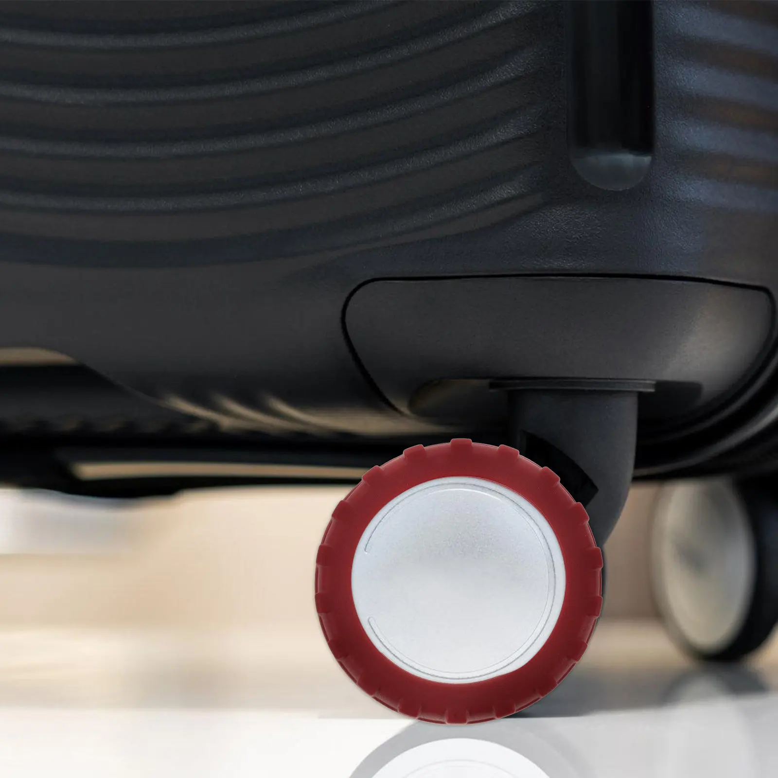 8Pcs Silicone Luggage Wheel Protectors Anti Slip Internal Grooves Shock Absorption Wear Resistant Easy Fit for Spinner Suitcase