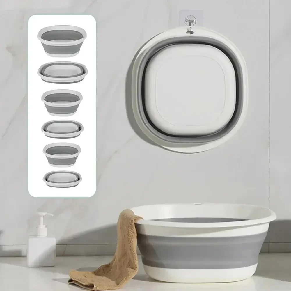 Plastic Folding Basins Portable Wash Basins Folding Laundry Tub Adult Baby Bath Basin Bathroom Kitchen Accessories Wash Basin image 3