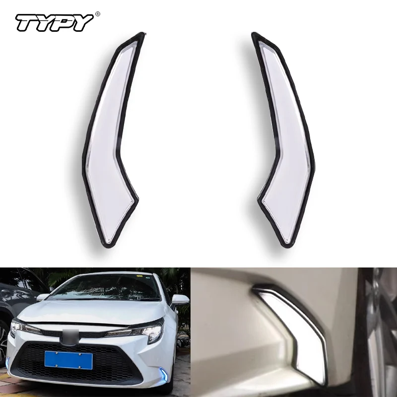 

Автомобильные противотуманные фары DRL для Toyota US Corolla L/LE/XLE Hybrid Levin 2019 2020 2021, динамический желтый указатель поворота, светодиодные дневные ходовые огни