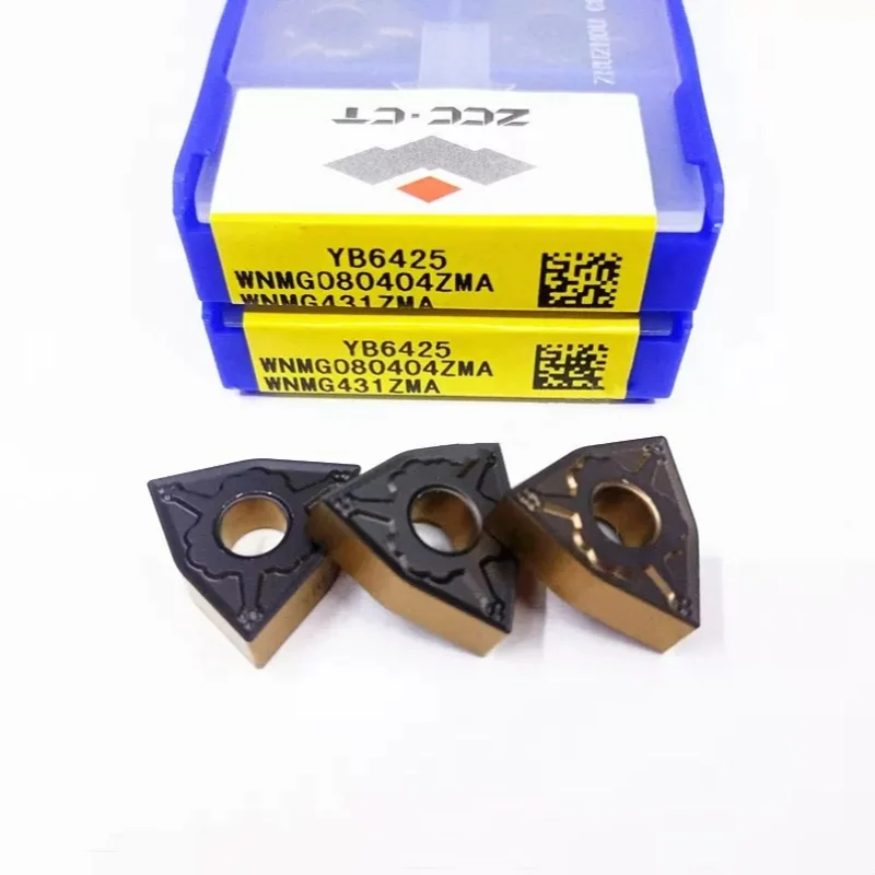 ZCC.CT WNMG080404-ZMA YB6425 WNMG080408-ZMA YB6425 WNMG080412-ZMA YB6425 turning tool blade carbide inserts Cutting Tools 10Pcs