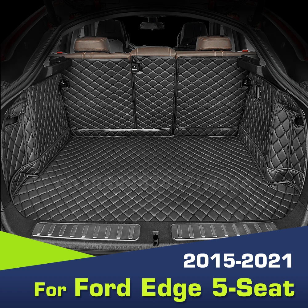 Auto Full Coverage Trunk Mat For Ford Edge 5-Seat 2015-2021 20 19 18 17 16 Car Boot Cover Pad Interior Protector Accessories