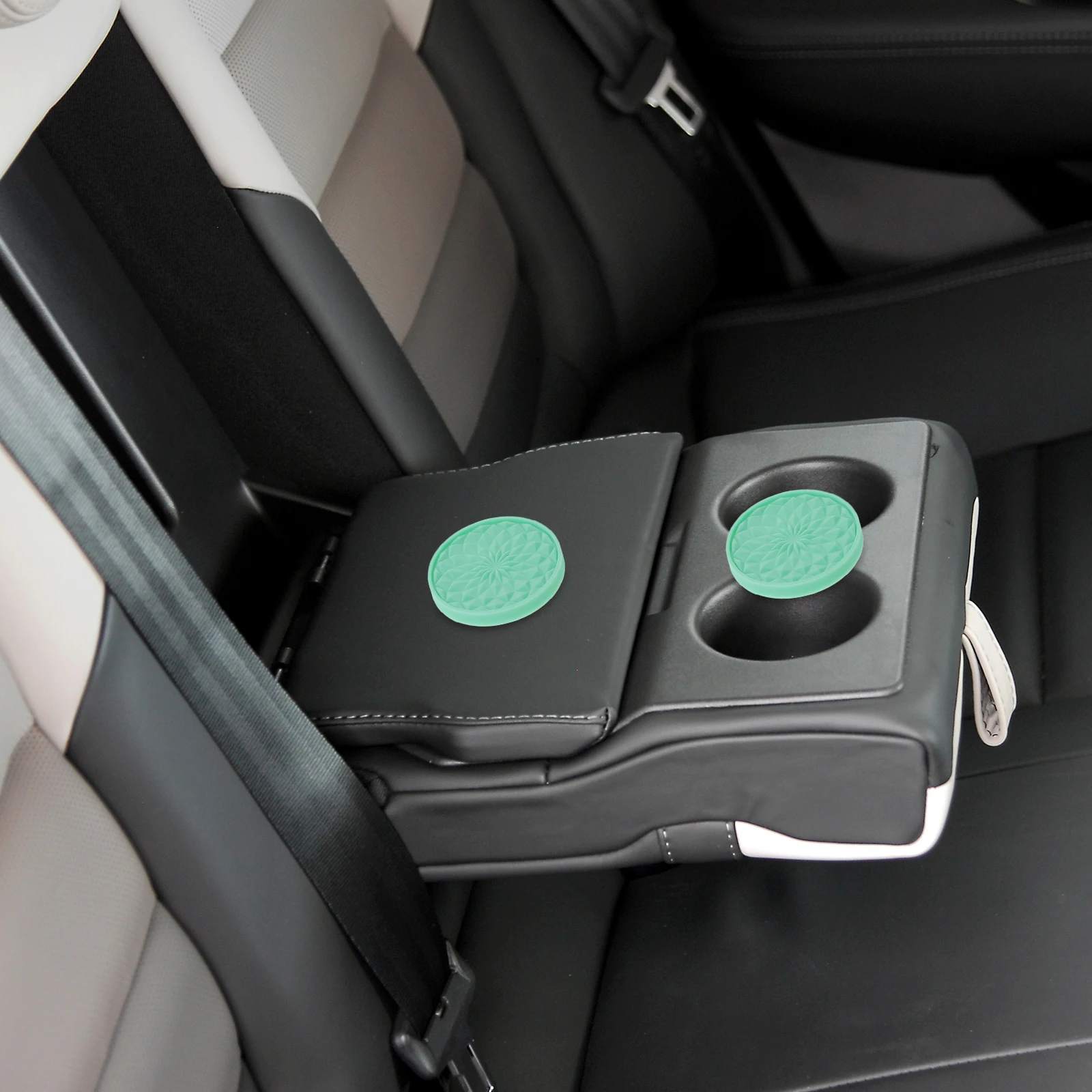 

4pcs Cup Coaster Non slip Heat resistant PVC Mats for Home Car Accessories Mint Green Car Bottle Mats Cup Holder