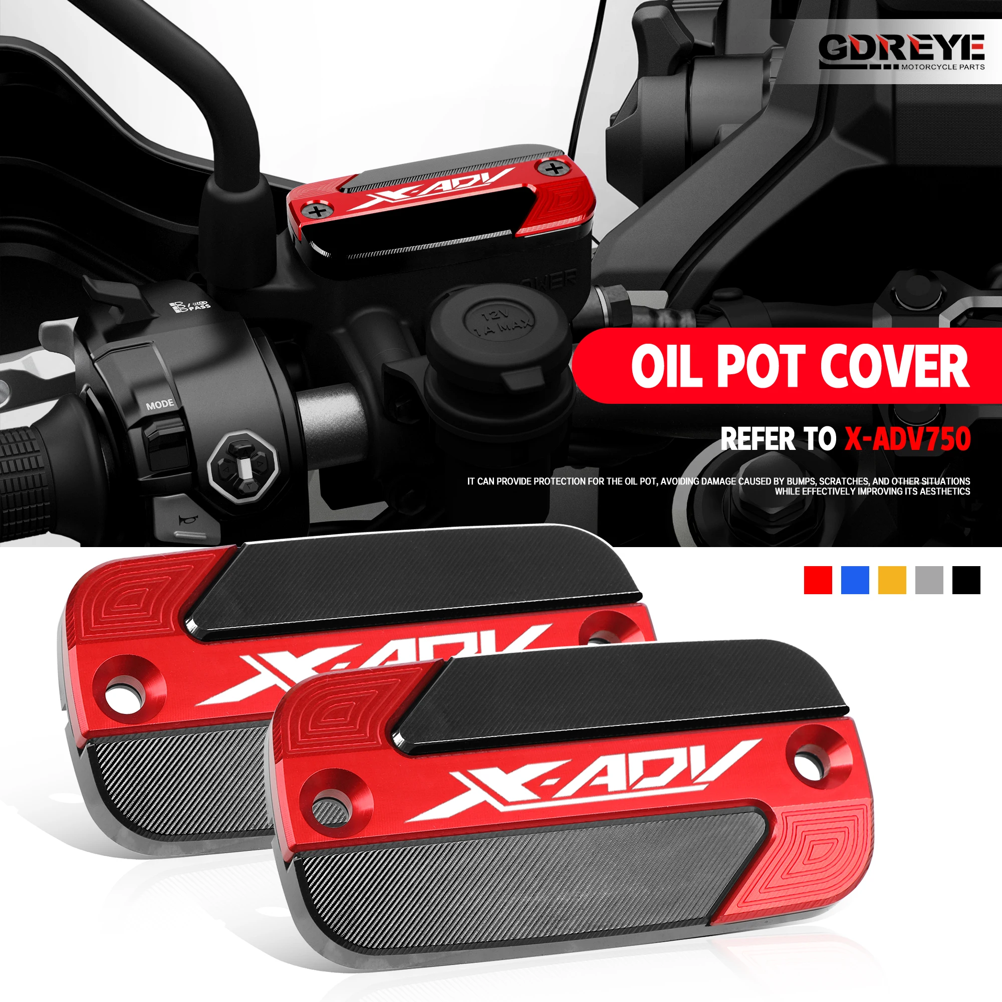 For Honda XADV X-ADV 750 X ADV 750 Motorcycle XADV750 CNC Front Brake Reservoir Fluid Tank Cover Oil Pot Decorative Cover